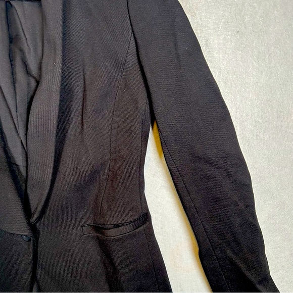 Madewell Duskfall‎ Drape One Button Black  Blazer Women’s Size 2 Fitted Preppy - Picture 7 of 14